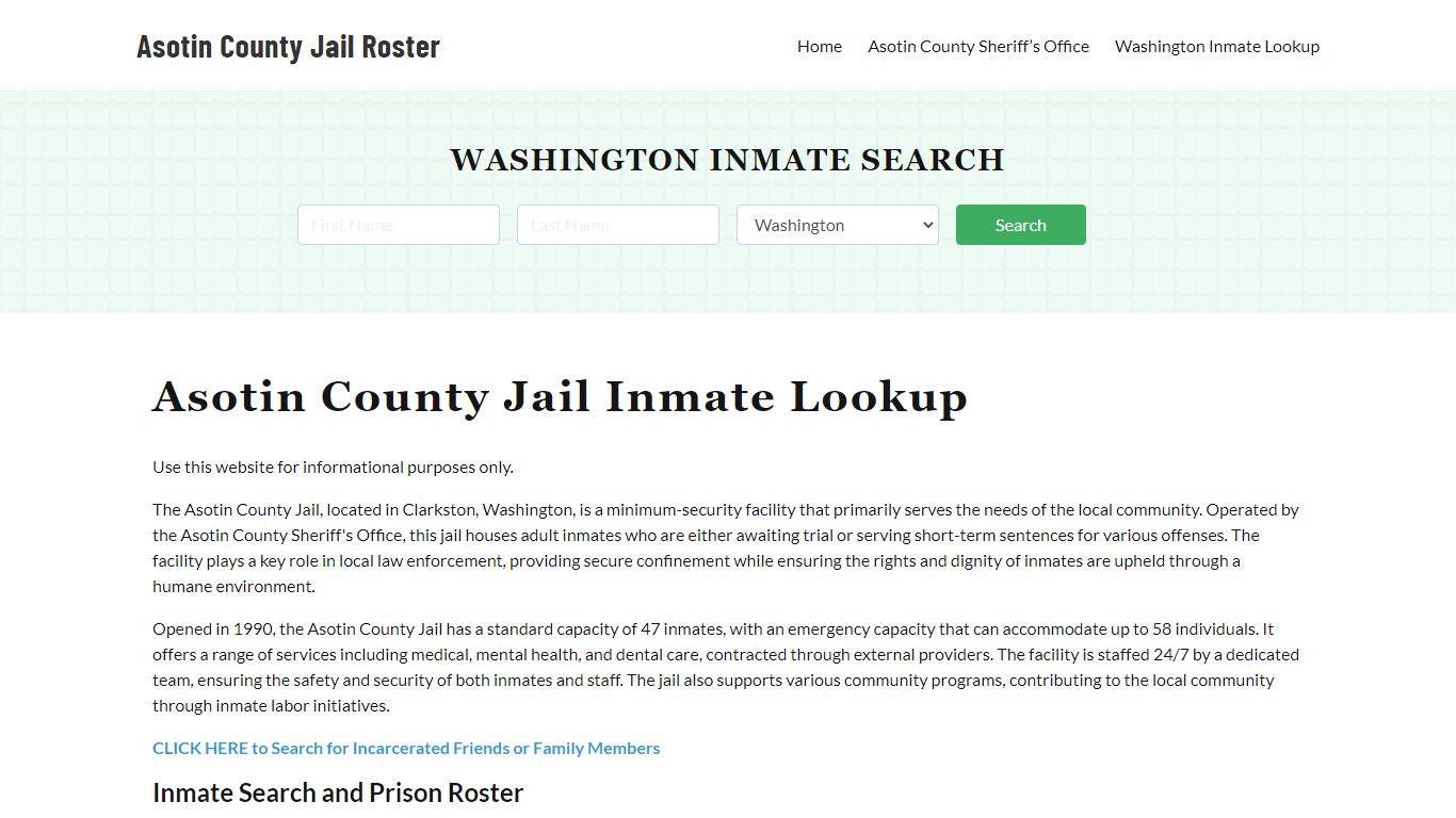 Asotin County Jail Roster Lookup, WA, Inmate Search