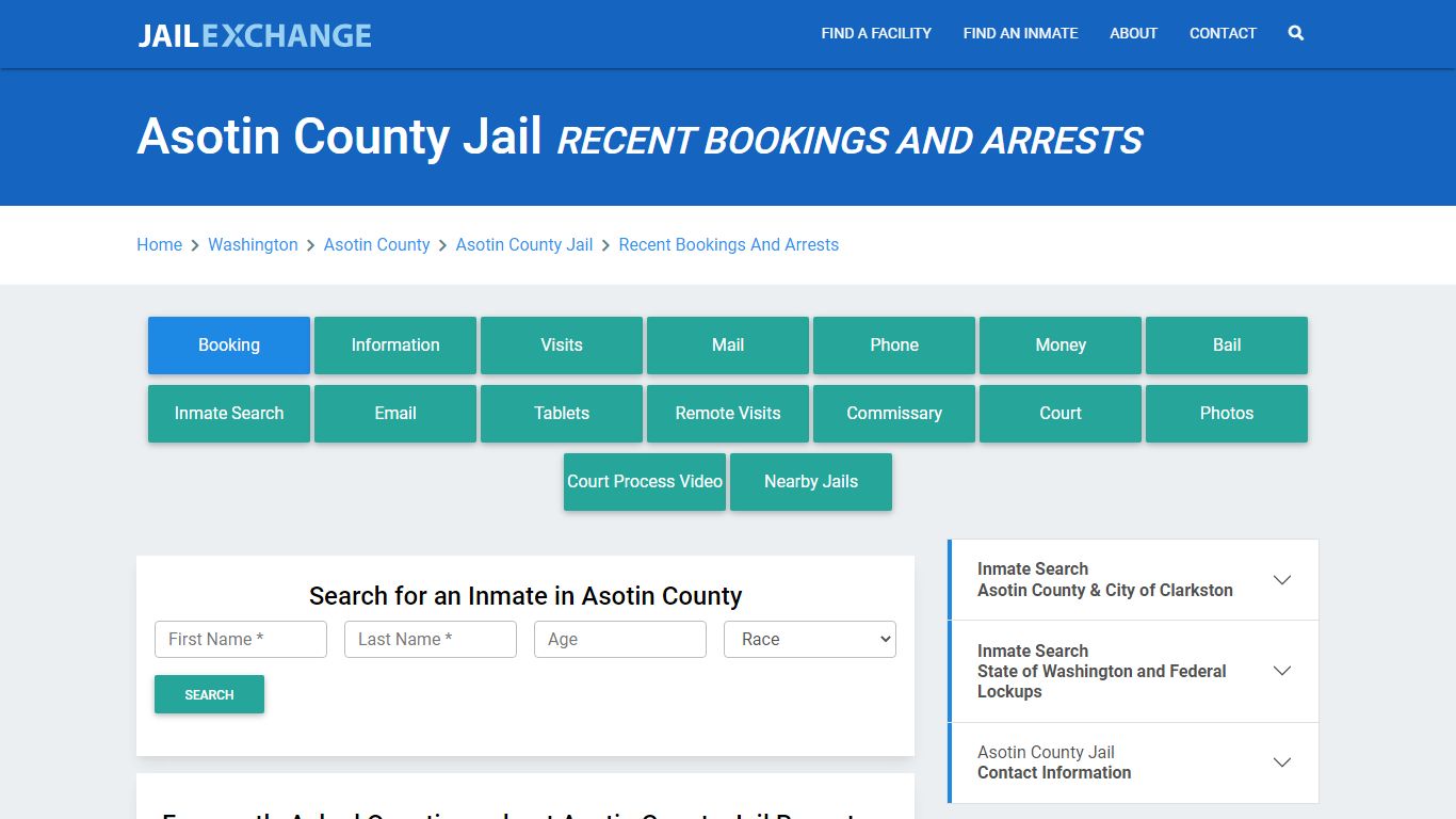 Asotin County Jail Recent Bookings And Arrests - Jail Exchange