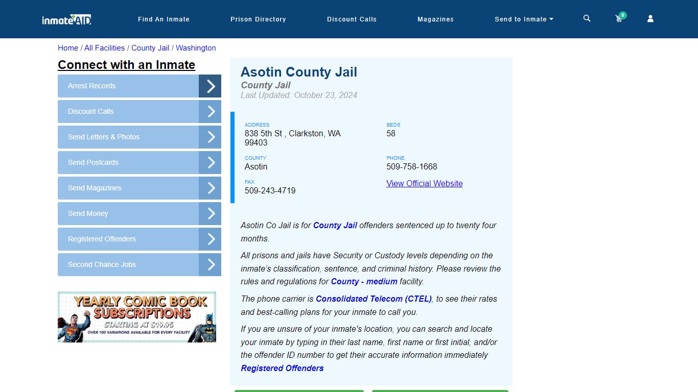 Asotin County Jail - Inmate Locator